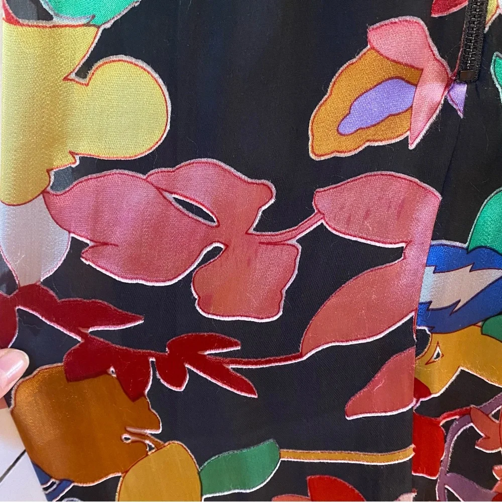 Alice + Olivia Multicoloured Silk Blend Maxi Ruffled Sundress Size 6 - Picture 9 of 9